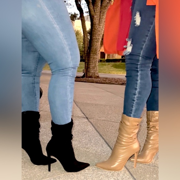 Mocha brown leather ankle booties - Picture 6 of 6